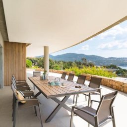 Table de jardin extensible Axiome Effet bois honey Praline