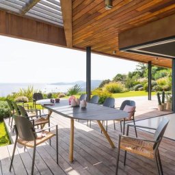 Table de jardin extensible ovale Rubby Graphite