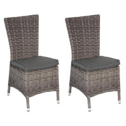 Lot de 2 chaises jardin Mooréa Terre d'ombre