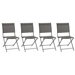 Lot de 4 chaises jardin pliantes Axant Anthracite Graphite