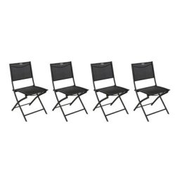 Lot de 4 chaises jardin pliantes Modula Anthracite Graphite