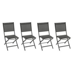 Lot de 4 chaises jardin pliantes Essentia Anthracite Graphite