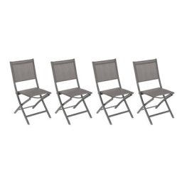 Lot de 4 chaises jardin pliantes Essentia Wengé Tonka