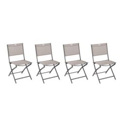 Lot de 4 chaises jardin pliantes Modula Noisette Tonka