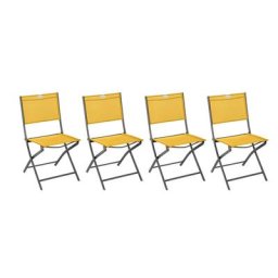 Lot de 4 chaises jardin pliantes Modula Jaune moutarde Graphite