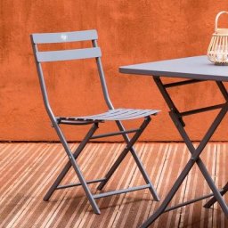 Lot de 2 chaises jardin pliantes Greensboro Gris quartz