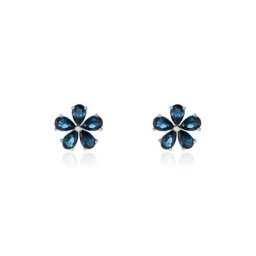 Boucles D'oreilles Puces Argent Blanc Laldilon Oxydes De Zirconium