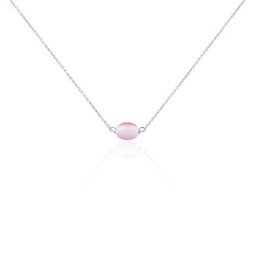 Collier Evren Argent Blanc Quartz Rose