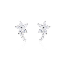 Boucles D'oreilles Puces Argent Blanc Florencio Oxydes De Zirconium