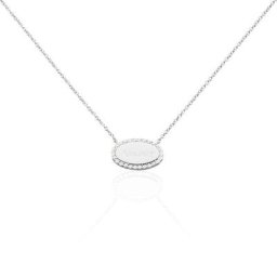 Collier Argent Blanc Ankur Oxydes De Zirconium