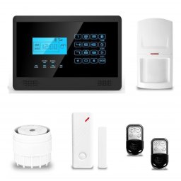 Kit alarme tactile safe anti intrusion sans fil gsm - coloris noir