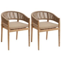 Lot de 2 fauteuils jardin Tevio Miel
