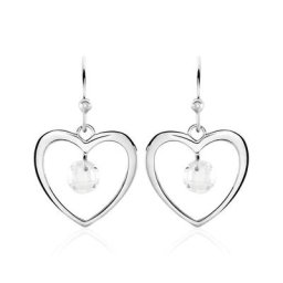 Boucles D'oreilles Pendantes Argent Blanc Armo Oxydes De Zirconium