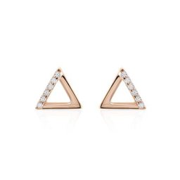 Boucles D'oreilles Puces Lorena Argent Rose Oxyde De Zirconium