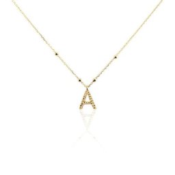 Collier Plaqué Or Jaune Lettra