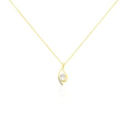Collier Or Jaune Sagesse Oxydes De Zirconium