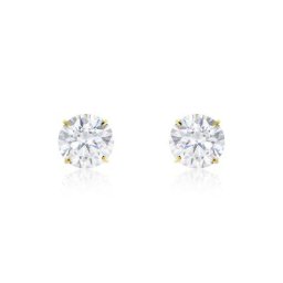 Boucles D'oreilles Puces Or Jaune Katherina Oxyde De Zirconium