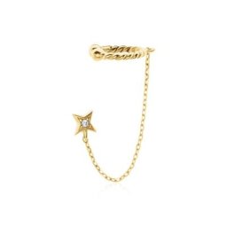 Bijou D'oreille Unitaire Plaqué Or Sweyn Oxyde De Zirconium