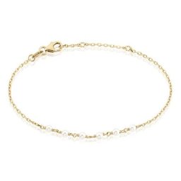 Bracelet Plaqué Or Jaune Aglaya Perles D'imitation