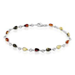 Bracelet Argent Blanc Weronika Ambre