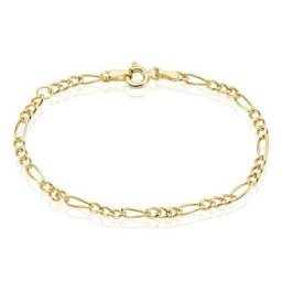 Bracelet Esra Maille Alternee 1/3 Or Jaune