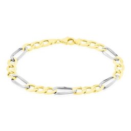 Bracelet Cameo Maille Alternee 1/3 Or Bicolore