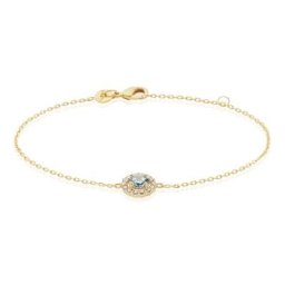 Bracelet Plaqué Or Radbod Pierre Artificielle Oxydes De Zirconium