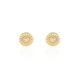 Boucles D'oreilles Puces Artea Plaqué Or Jaune Oxyde De Zirconium
