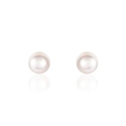 Boucles D'oreilles Puces Kesya Nacres Bouton Or Jaune Perle De Culture