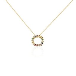 Collier Plaqué Or Jaune Ethem Pierres Multicolores