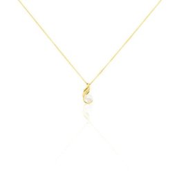 Collier Leta Or Jaune Perle De Culture Et Oxyde De Zirconium