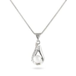 Collier Marie-magdeleine Argent Perle D'imitation Et Oxyde