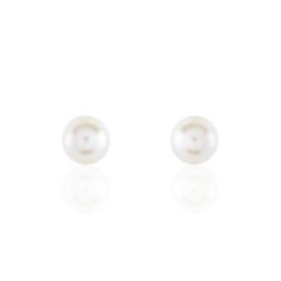 Boucles D'oreilles Puces Akoya Or Jaune Perle De Culture D'akoya