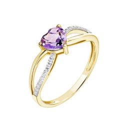 Bague Bertille Or Jaune Amethyste Et Oxyde De Zirconium
