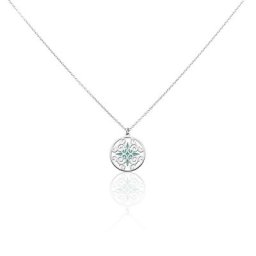 Collier Krysia Argent Blanc Email Turquoise