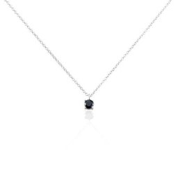 Collier Lylwenn Argent Blanc Oxyde De Zirconium Noir