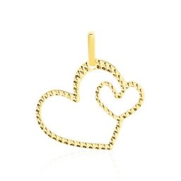 Pendentif Eudocie Coeurs Diamantes Or Jaune