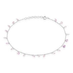 Chaîne De Cheville Carolaine Argent Blanc Oxyde De Zirconium