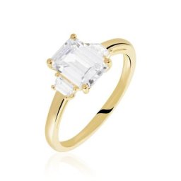 Bague Plaqué Or Quanton Oxyde De Zirconium