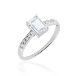 Bague Or Blanc Gesacus Oxyde De Zirconium