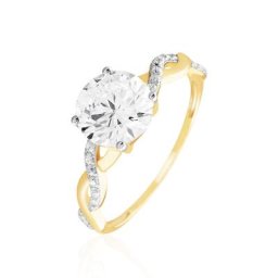Bague Solitaire Caralyn Or Jaune Oxyde De Zirconium