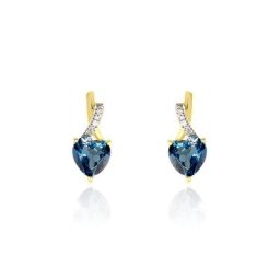 Boucles D'oreilles Puces Or Jaune Clothilde Topaze Et Oxydes