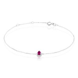 Bracelet Juliettina Or Blanc Rubis Et Diamant