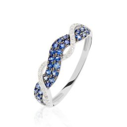 Bague Dimitria Or Blanc Saphir Et Diamant