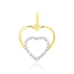 Pendentif Eudocie Double Coeurs Or Bicolore