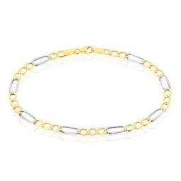 Bracelet Cameo Maille Alternee 1/3 Or Bicolore