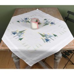 Nappe à broder ""sapins modernes