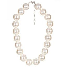 Grand collier de perles, crème