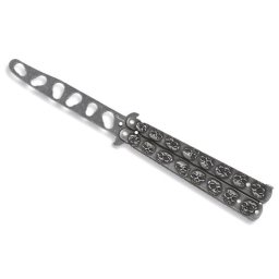 Couteau papillon balisong 22,5cm Squelette Tricks