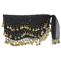 Foulard oriental, noir/doré
